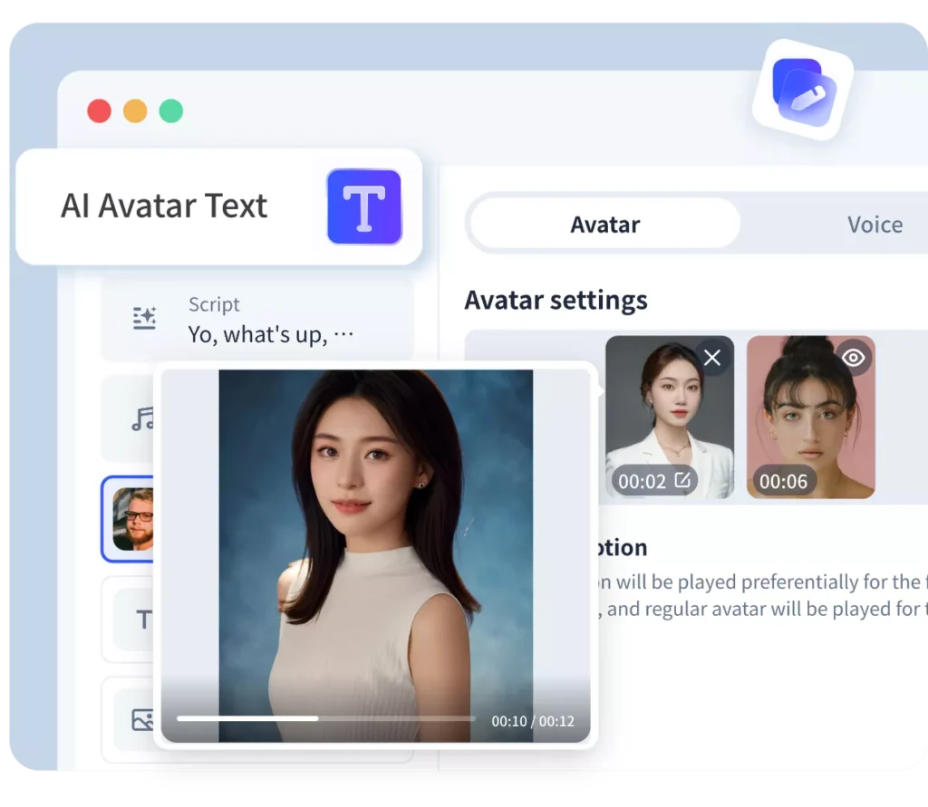 Professional AI avatar editing suite Professional AI avatar editing suite
